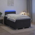 Boxspring ágy matraccal és LED-del Sötétszürke 120 x 190 cm