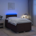 Boxspring ágy matraccal és LED-del Sötét Barna 120 x 190 cm