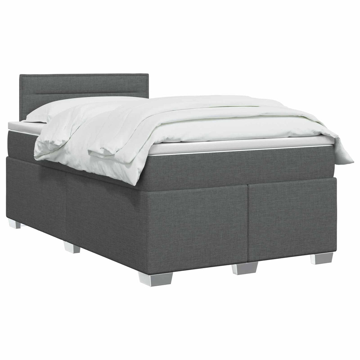 Boxspring ágy matraccal és LED-del Sötétszürke 120 x 200 cm 3