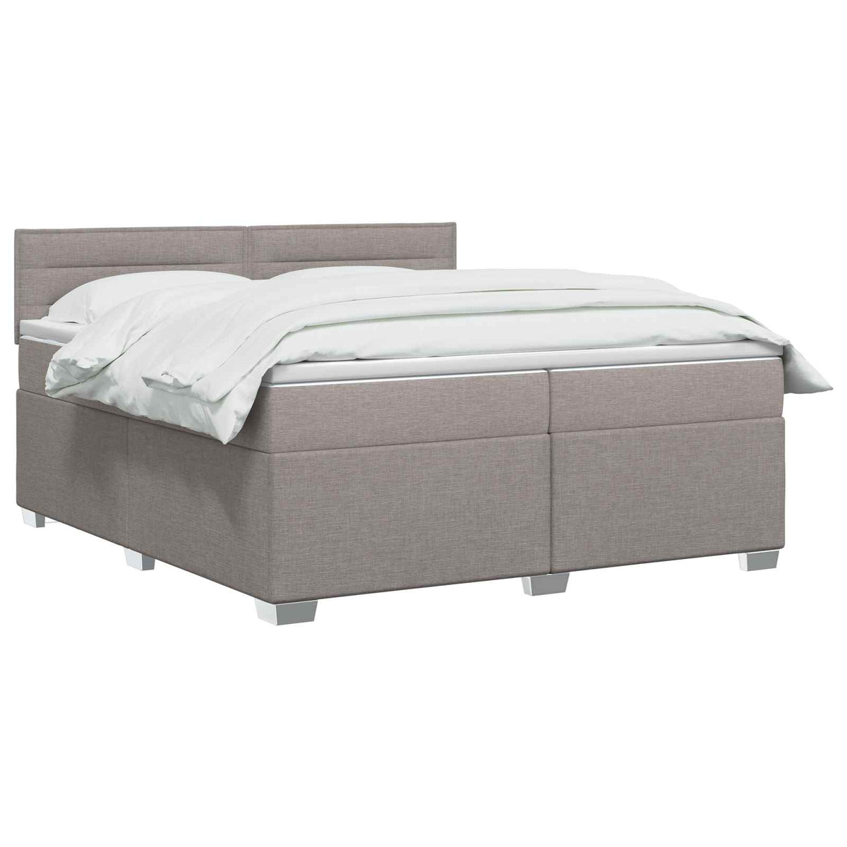 Boxspring ágy matraccal és LED-del Tópszínű 200 x 200 cm Szövet 3