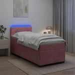 Boxspring ágy matraccal és LED-del Rózsaszín 90 x 200 cm 4