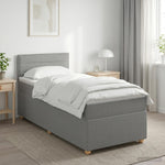 Boxspring ágy matraccal Világosszürke 100 x 200 cm Szövet