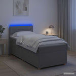 Boxspring ágy matraccal Világosszürke 100 x 200 cm Szövet 4