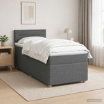 Boxspring ágy matraccal Sötétszürke 100 x 200 cm Szövet 4