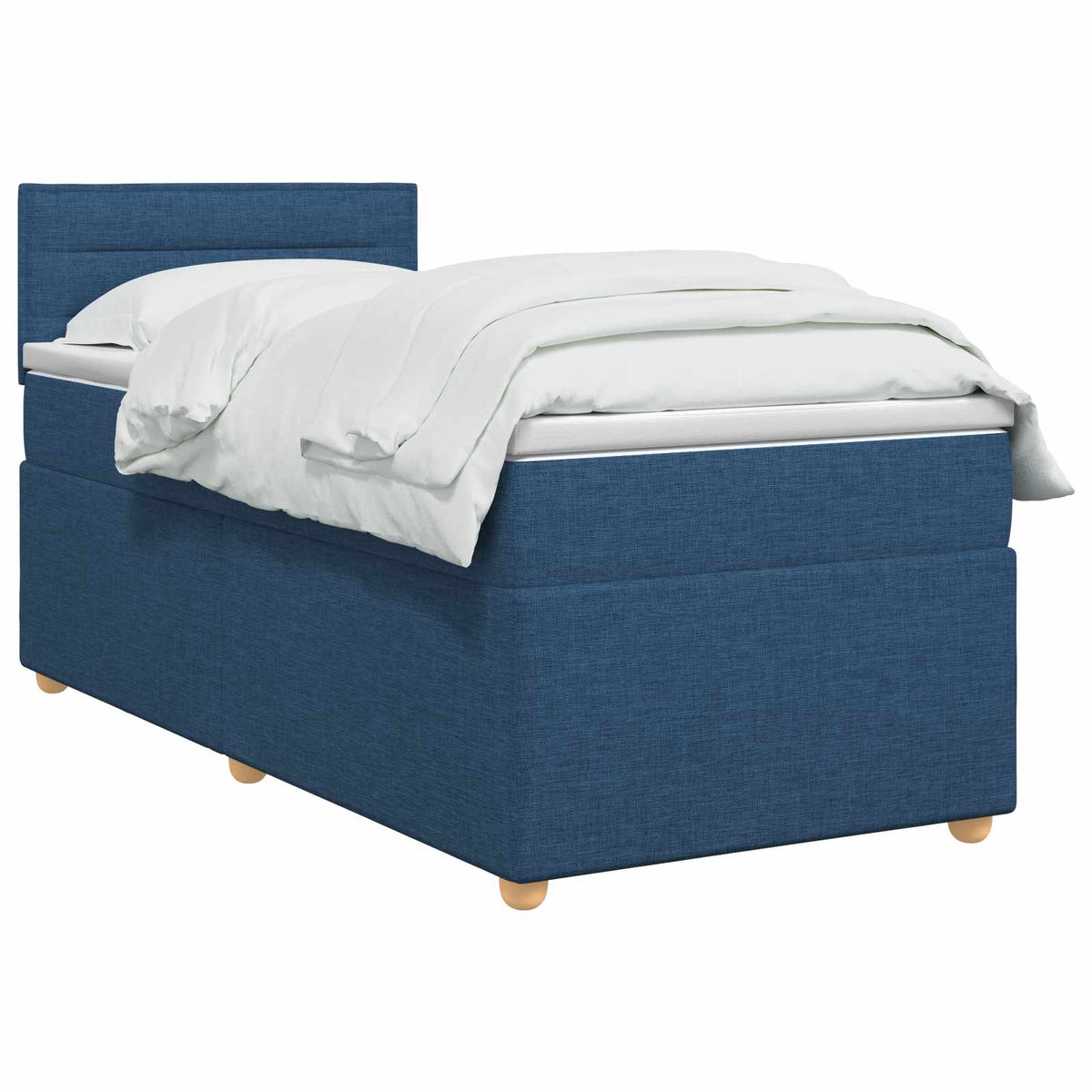 Boxspring ágy matraccal LED szalagokkal Kék 90 x 200 cm Szövet 3