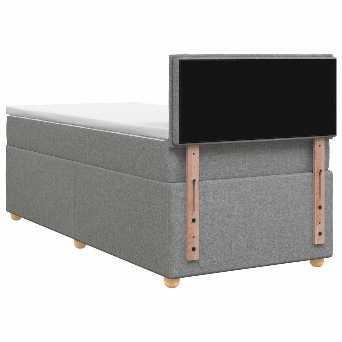 Boxspring ágy matraccal Világosszürke 100 x 200 cm Szövet 9