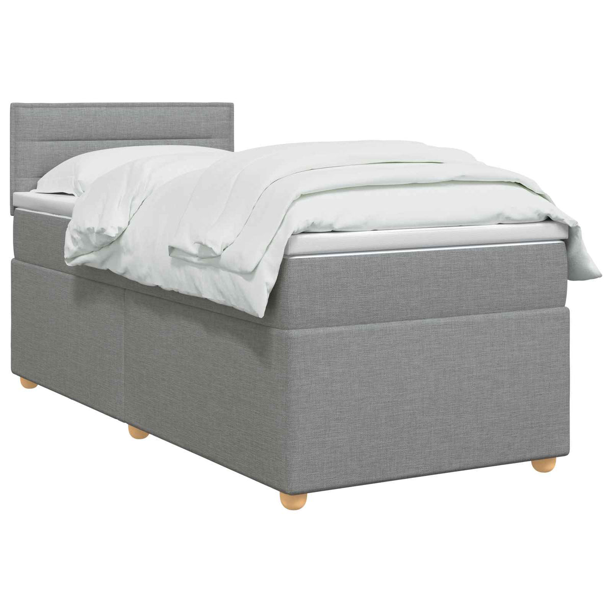 Boxspring ágy matraccal Világosszürke 100 x 200 cm Szövet 3