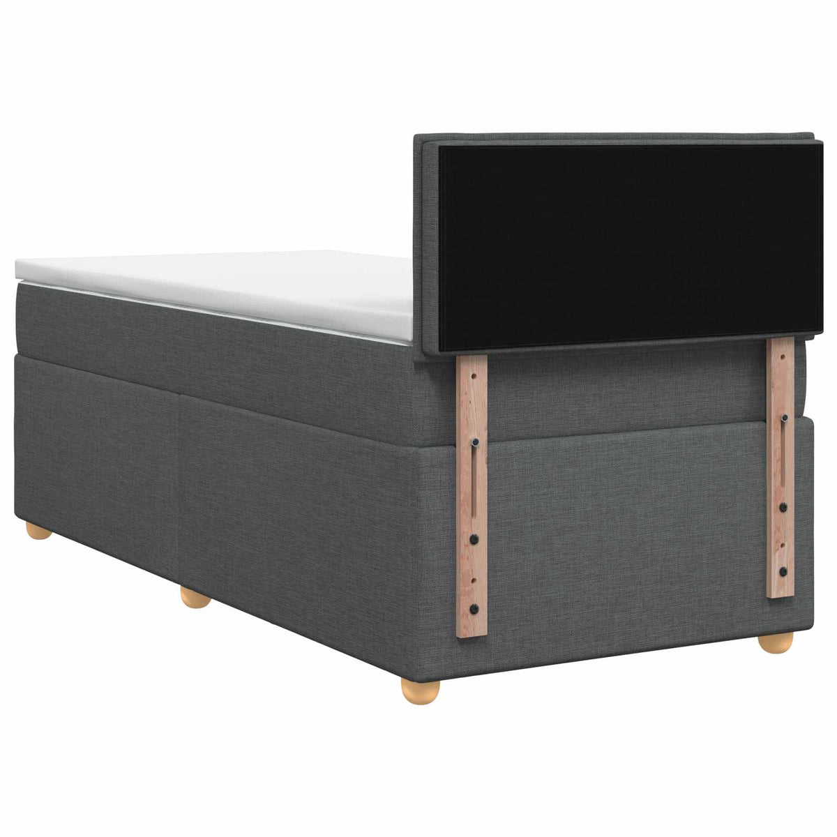 Boxspring ágy matraccal Sötétszürke 100 x 200 cm Szövet 9