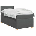 Boxspring ágy matraccal Sötétszürke 100 x 200 cm Szövet 3