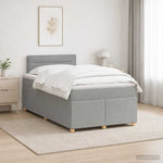 Boxspring ágy matraccal Világosszürke 120 x 190 cm Szövet