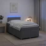 Boxspring ágy matraccal Világosszürke 120 x 190 cm Szövet 4