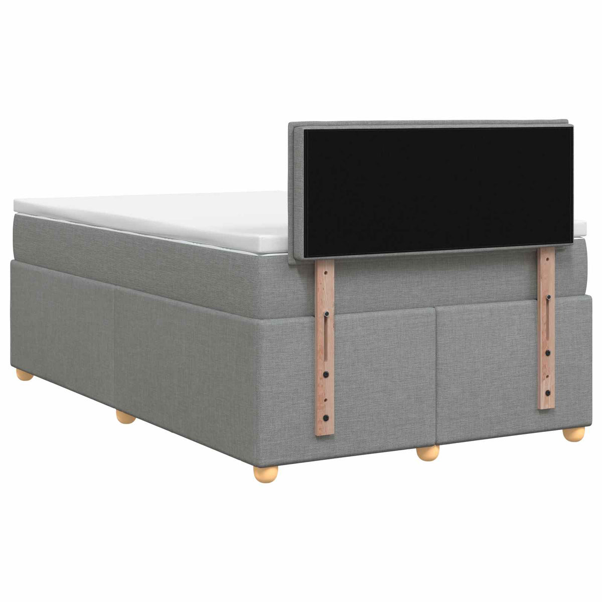 Boxspring ágy matraccal Világosszürke 120 x 190 cm Szövet 9