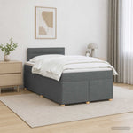 Boxspring ágy matraccal Sötétszürke 120 x 190 cm Szövet