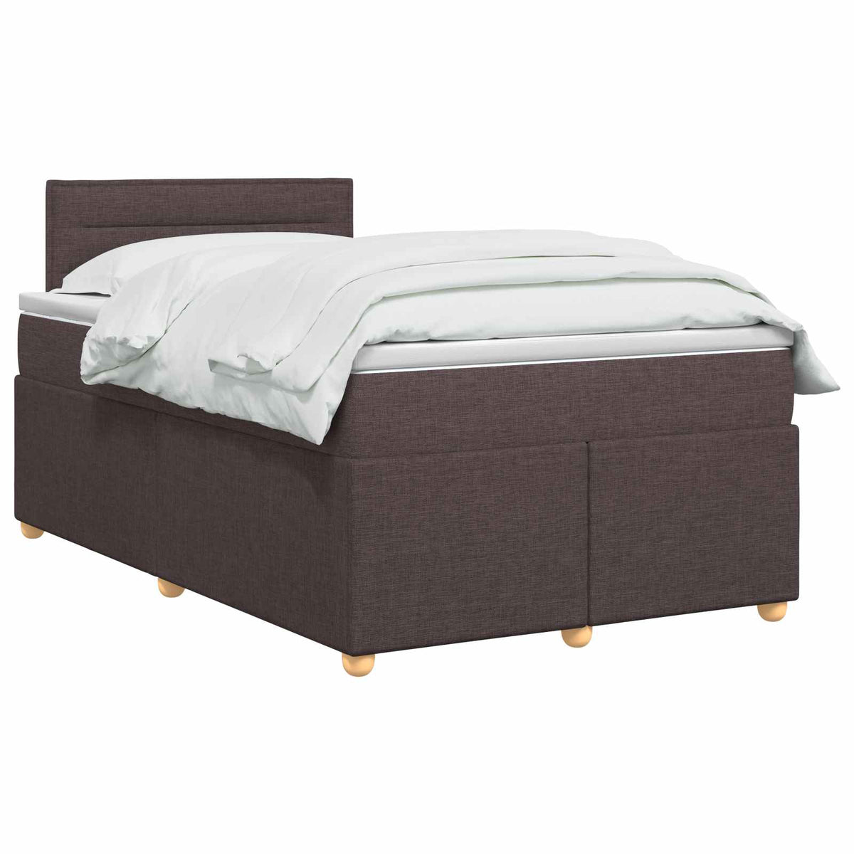 Boxspring ágy matraccal Sötét Barna 120 x 190 cm Szövet 3