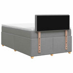 Boxspring ágy matraccal Világosszürke 120 x 200 cm Szövet 9