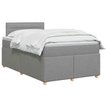 Boxspring ágy matraccal Világosszürke 120 x 200 cm Szövet 3