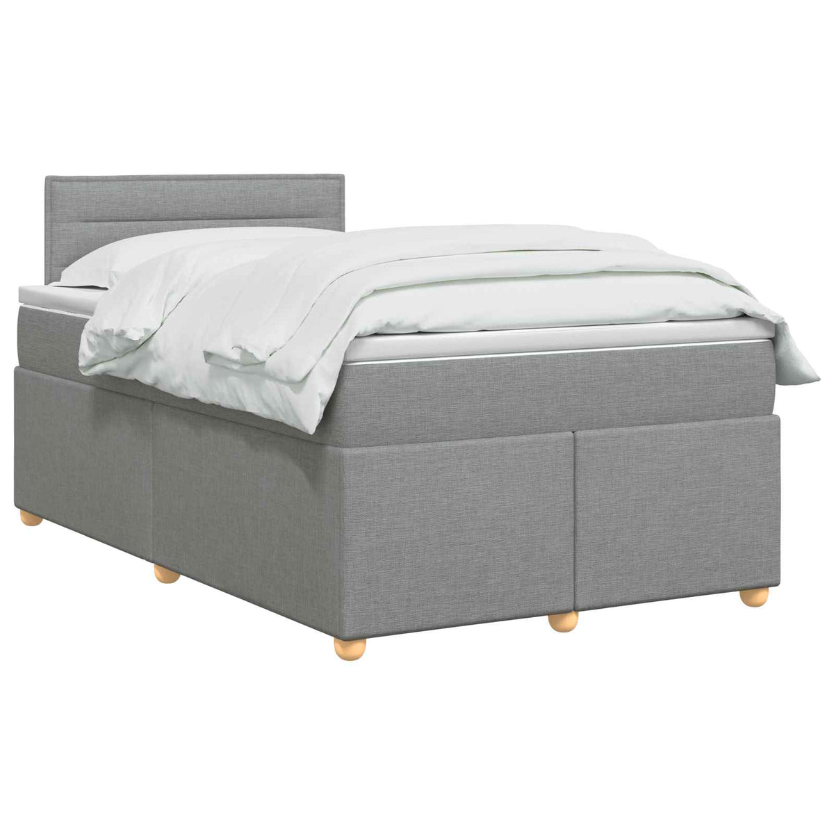 Boxspring ágy matraccal Világosszürke 120 x 200 cm Szövet 3