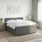 Boxspring ágy matraccal Sötétszürke 180 x 200 cm Szövet