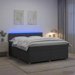 Boxspring ágy matraccal Sötétszürke 180 x 200 cm Szövet 4