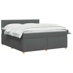 Boxspring ágy matraccal Sötétszürke 180 x 200 cm Szövet 3