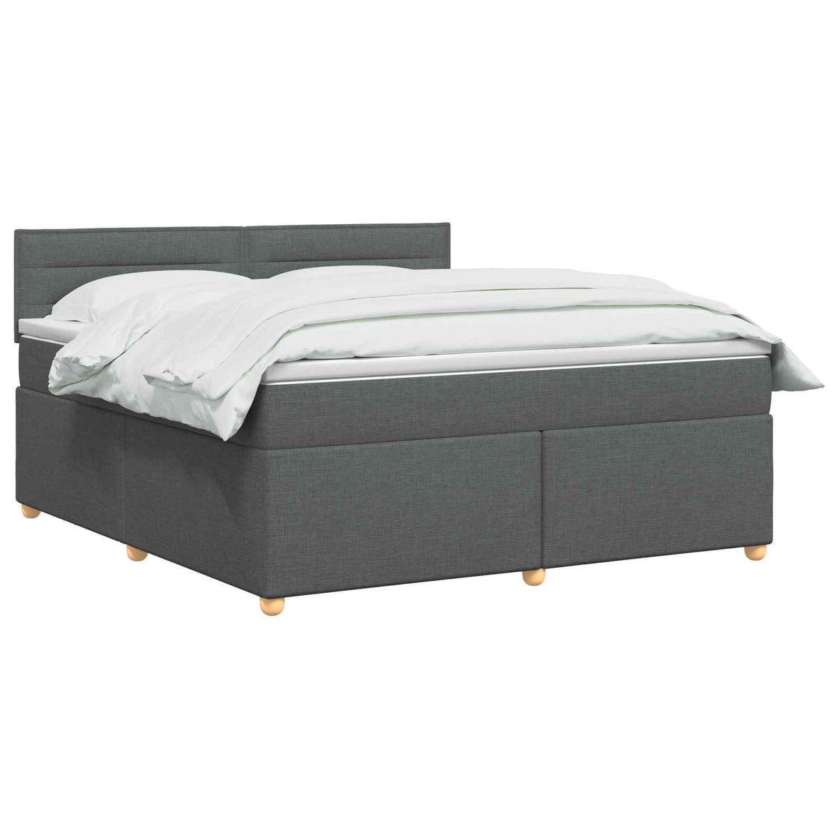 Boxspring ágy matraccal Sötétszürke 180 x 200 cm Szövet 3