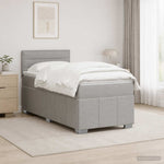 Boxspring ágy matraccal Világosszürke 100 x 200 cm Szövet 4