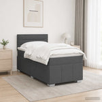 Boxspring ágy matraccal Sötétszürke 100 x 200 cm Szövet 4