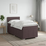 Boxspring ágy matraccal Sötét Barna 100 x 200 cm Szövet 4