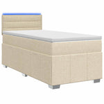 Boxspring ágy matraccal Krémszínű 90 x 200 cm Szövet 2
