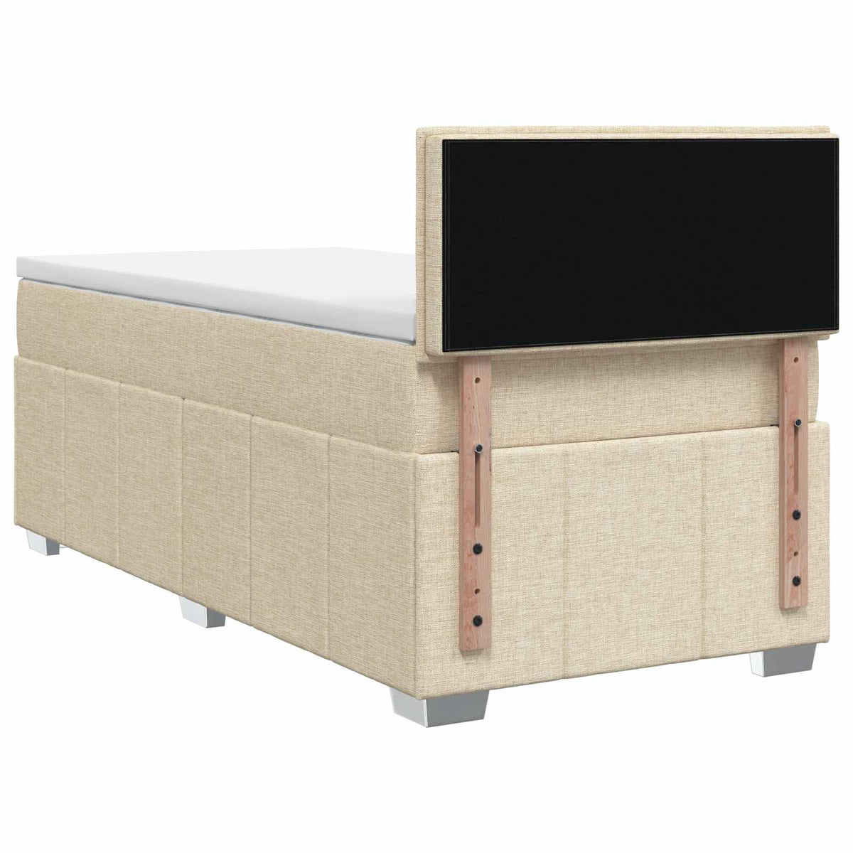 Boxspring ágy matraccal Krémszínű 90 x 200 cm Szövet 9