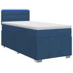 Boxspring ágy matraccal LED szalagokkal Kék 90 x 200 cm Szövet 2