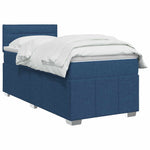 Boxspring ágy matraccal LED szalagokkal Kék 90 x 200 cm Szövet 3