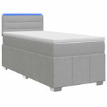 Boxspring ágy matraccal Világosszürke 100 x 200 cm Szövet 2