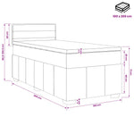 Boxspring ágy matraccal Világosszürke 100 x 200 cm Szövet 13
