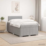 Boxspring ágy matraccal Világosszürke 120 x 190 cm Szövet 4