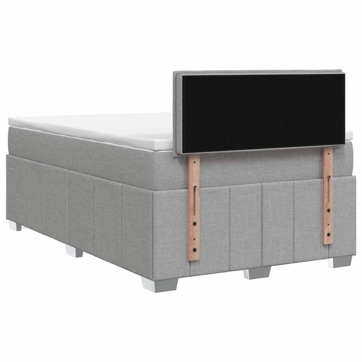 Boxspring ágy matraccal Világosszürke 120 x 190 cm Szövet 9