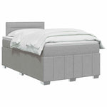 Boxspring ágy matraccal Világosszürke 120 x 190 cm Szövet 3