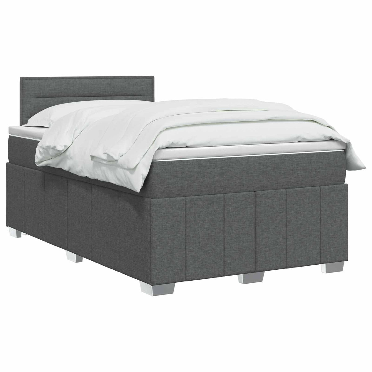Boxspring ágy matraccal Sötétszürke 120 x 200 cm Szövet 3