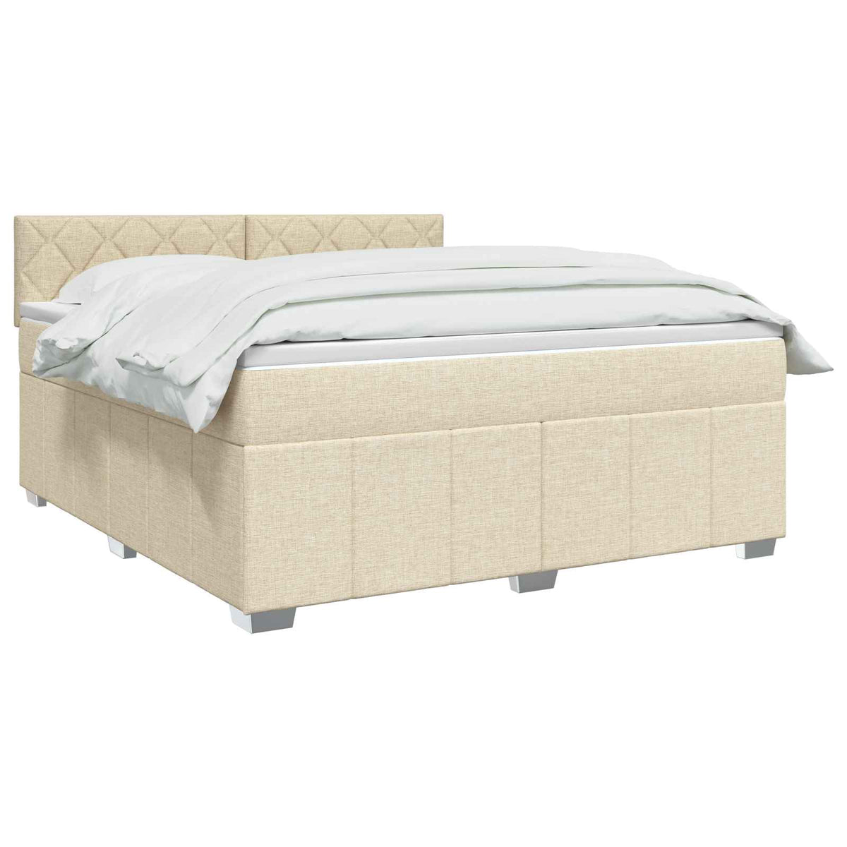 Boxspring ágy matraccal Krémszínű 140 x 200 cm Szövet 3