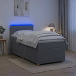 Boxspring ágy matraccal Világosszürke 100 x 200 cm Szövet 4