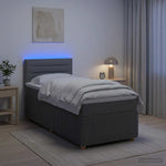 Boxspring ágy matraccal Sötétszürke 100 x 200 cm Szövet