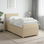 Boxspring ágy matraccal Krémszínű 90 x 200 cm Szövet 4