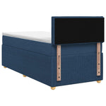 Boxspring ágy matraccal LED szalagokkal Kék 90 x 200 cm Szövet 9