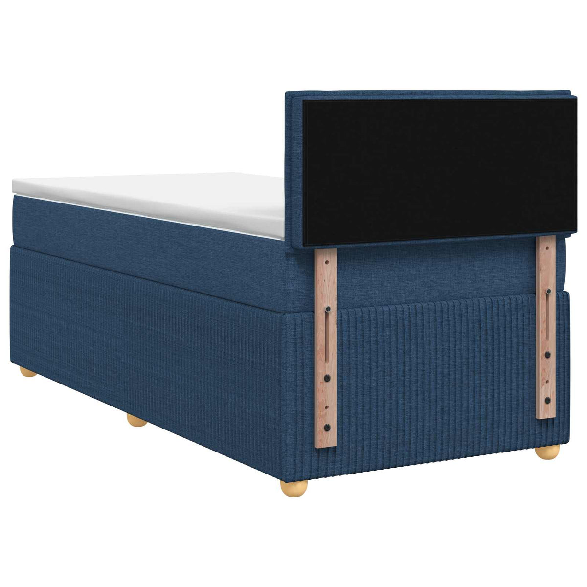 Boxspring ágy matraccal LED szalagokkal Kék 90 x 200 cm Szövet 9
