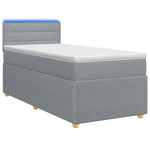 Boxspring ágy matraccal Világosszürke 100 x 200 cm Szövet 2