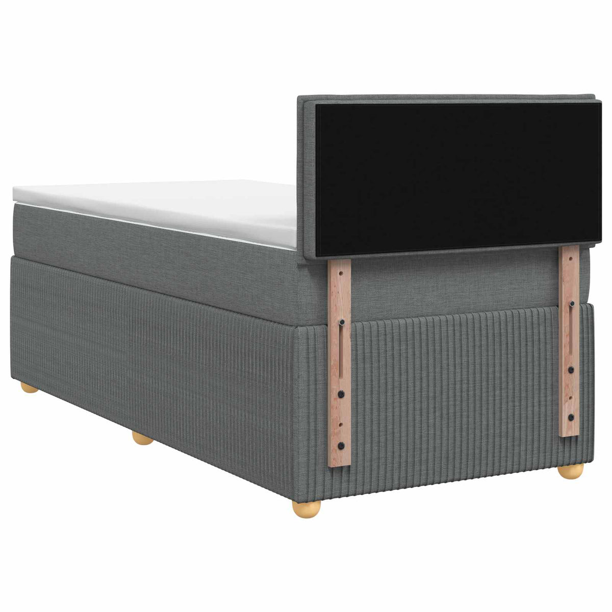 Boxspring ágy matraccal Sötétszürke 100 x 200 cm Szövet 9