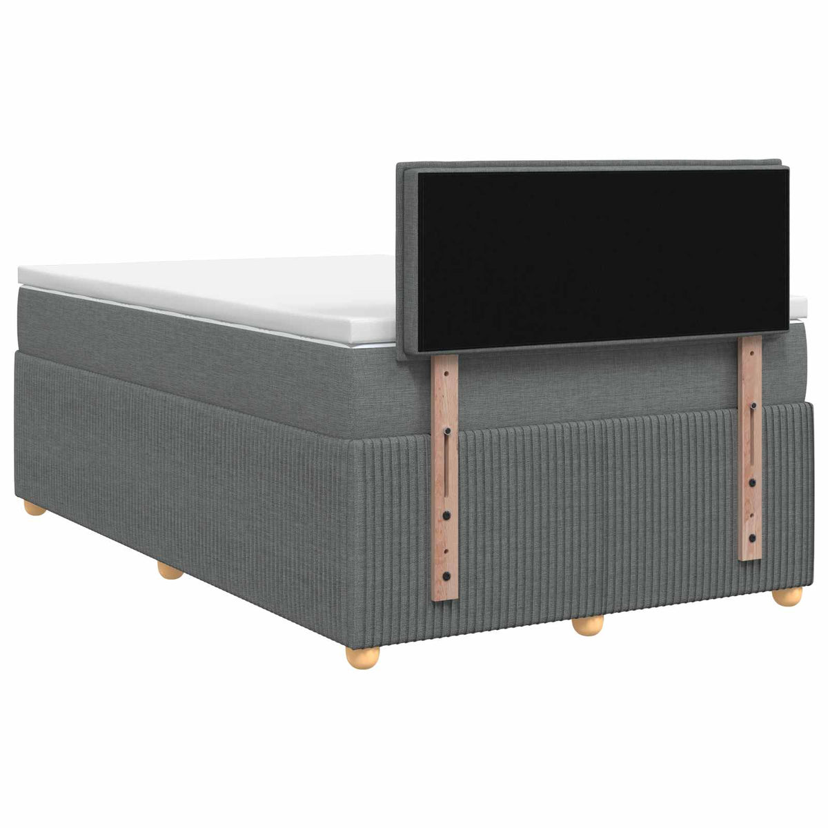 Boxspring ágy matraccal Sötétszürke 120 x 190 cm Szövet 9