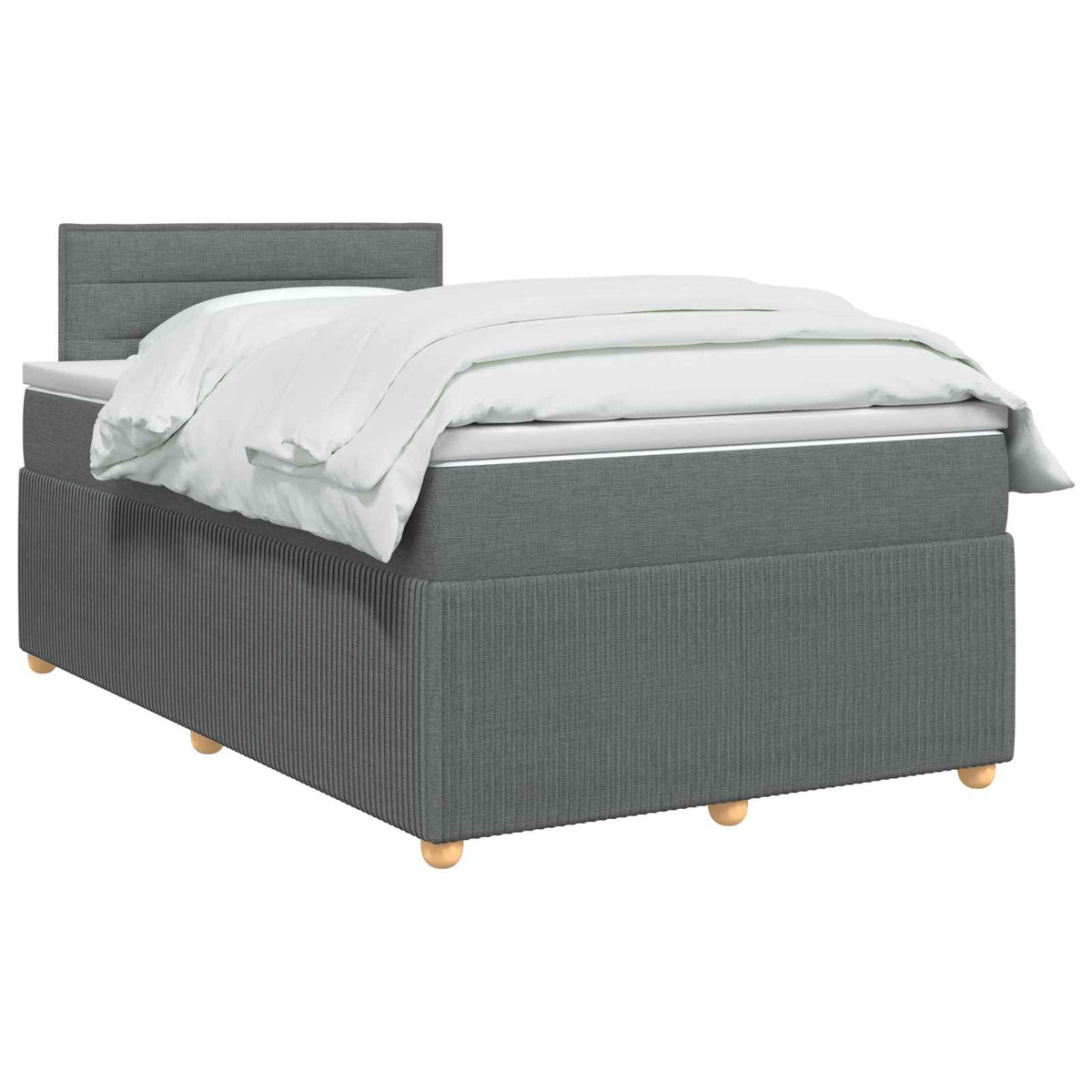 Boxspring ágy matraccal Sötétszürke 120 x 190 cm Szövet 3