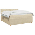 Boxspring ágy matraccal Krémszínű 140 x 190 cm Szövet 3