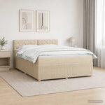 Boxspring ágy matraccal Krémszínű 140 x 190 cm Szövet